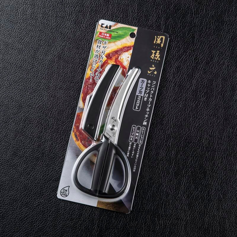 Kai Corporation DH3347 KAI Seki Magoroku Kitchen Scissors, Disassembly, Curved Cap, Kitchen Tool, Made in Japan
